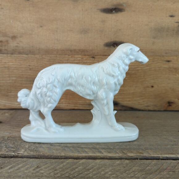 Vintage 1930s Porcelain Russian Wolfhound Borzoi Figure Made in Japan - Picture 6 of 10